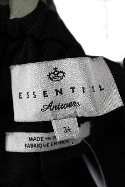 Essentiel Antwerp Womens Peasant Mini Silk Floral Skirt Black Size 34
