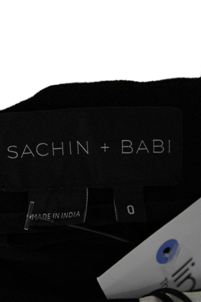 Sachin & Babi Women Cropped Ankle Pants Black Hook & Eye Polyester Size 0