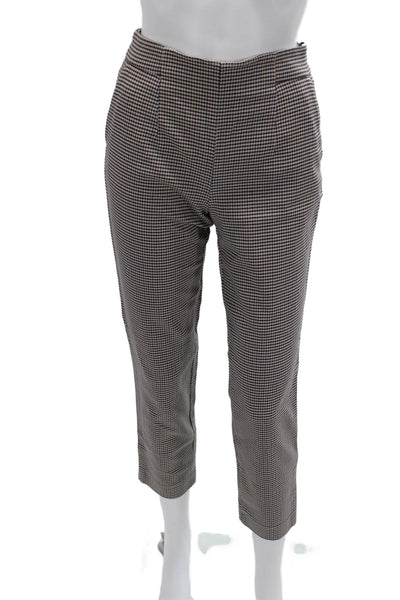 Zara Woman Womens Cropped Ankle Dress Pants Black Check Petite Size XS