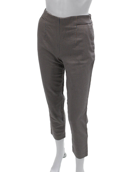 Zara Woman Womens Cropped Ankle Dress Pants Black Check Petite Size XS