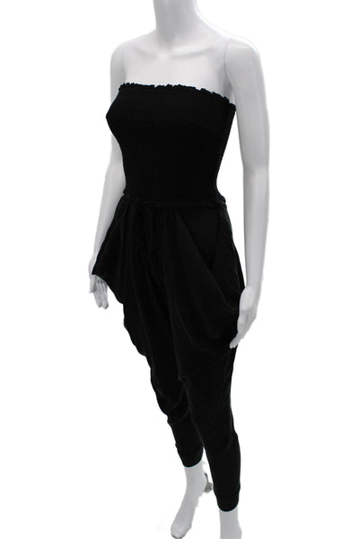Catherine Malandrino Women Black Silk Sleeveless Square Neck Jumpsuit Size 0