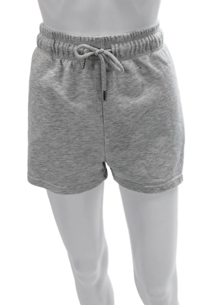 Halston Unisex Gray Sweat Shorts Drawstring Poly Cotton Size M
