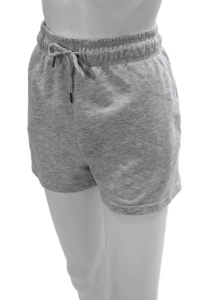 Halston Unisex Gray Sweat Shorts Drawstring Poly Cotton Size M