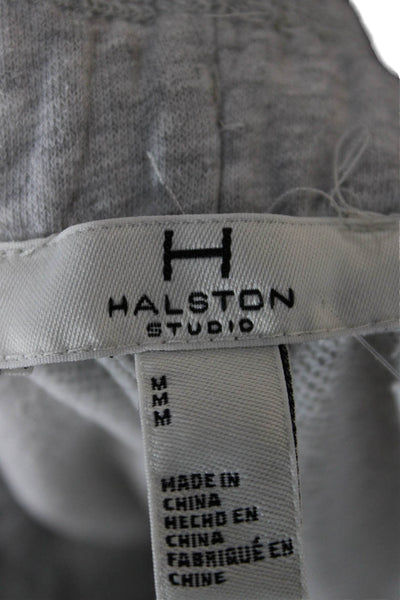 Halston Unisex Gray Sweat Shorts Drawstring Poly Cotton Size M