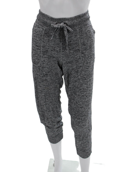 DKNY Women Cropped Jogger Sweatpants Dark Gray Drawstring Size L