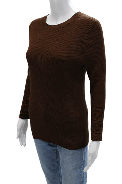 Simply Vera Vera Wang Women Pullover Crew Neck Brown Sweater Size M