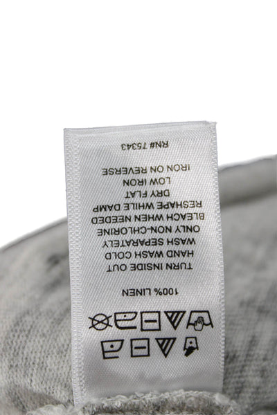 Tahari Women Basic Gray V-Neck Short Sleeve T-Shirt Size M