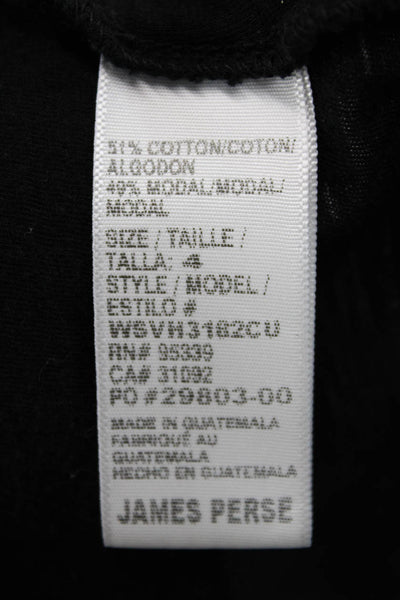 Standard James Perse Womens Basic V-Neck Short Sleeve T-Shirt Black Size 4