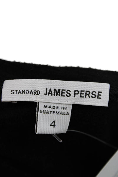 Standard James Perse Womens Basic V-Neck Short Sleeve T-Shirt Black Size 4