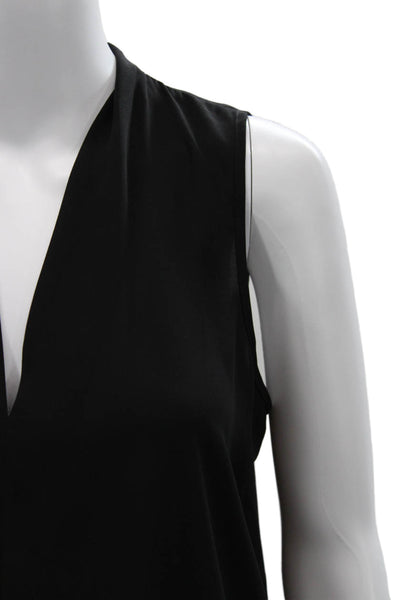 NYDJ Womens Black V-Neck Sleeveless Basic Blouse 100% Polyester Size S