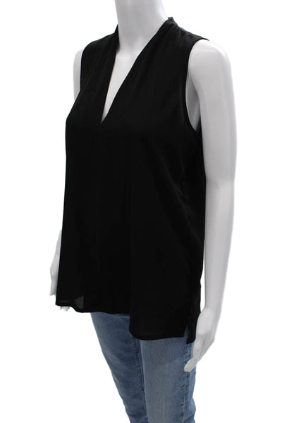 NYDJ Womens Black V-Neck Sleeveless Basic Blouse 100% Polyester Size S