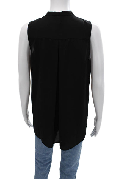 NYDJ Womens Black V-Neck Sleeveless Basic Blouse 100% Polyester Size S