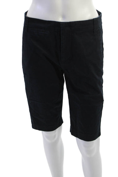 Vince Womens Chino Shorts Black Cotton Spandex Button Size 2