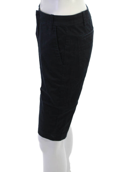 Vince Womens Chino Shorts Black Cotton Spandex Button Size 2
