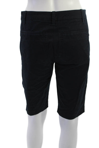 Vince Womens Chino Shorts Black Cotton Spandex Button Size 2