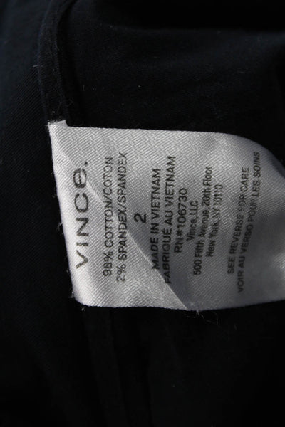 Vince Womens Chino Shorts Black Cotton Spandex Button Size 2