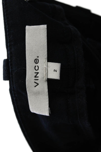 Vince Womens Chino Shorts Black Cotton Spandex Button Size 2