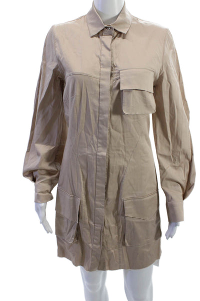 Marques Almeida Women Military Jacket Beige Lace-Up Long Sleeve Size 8