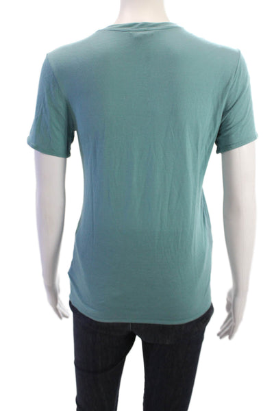 Helmut Womens Basic V-Neck T-Shirt Green Short Sleeve Size M