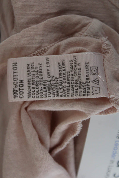 Standard James Perse Women Pink V-Neck Basic T-Shirt Short Sleeve Size 4
