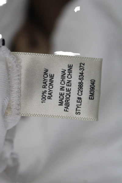 Cloth & Stone Womens Basic V-Neck Long Sleeve White Rayon Blouse Size M