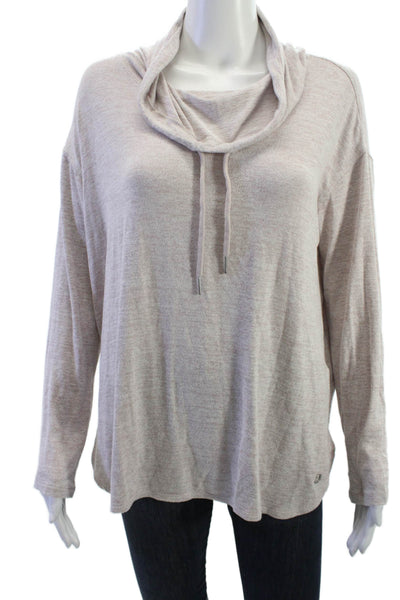 Calvin Klein Women Pullover Sweatshirts Beige High Neck Long Sleeve Size M