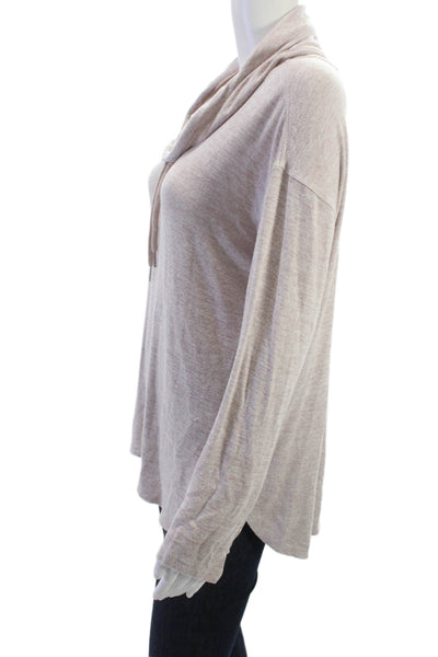 Calvin Klein Women Pullover Sweatshirts Beige High Neck Long Sleeve Size M