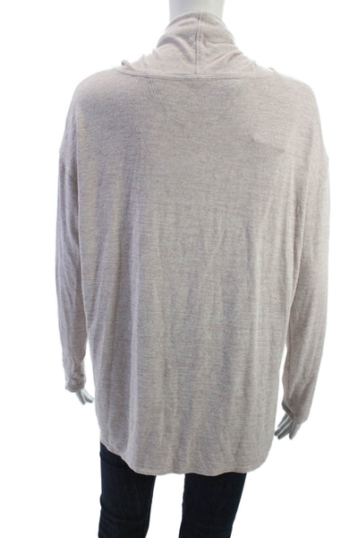 Calvin Klein Women Pullover Sweatshirts Beige High Neck Long Sleeve Size M