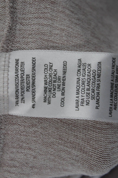 Calvin Klein Women Pullover Sweatshirts Beige High Neck Long Sleeve Size M
