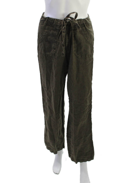 Sanctuary Womens Cargo Drawstring Linen Pants Brown Size 29