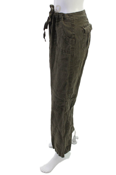Sanctuary Womens Cargo Drawstring Linen Pants Brown Size 29