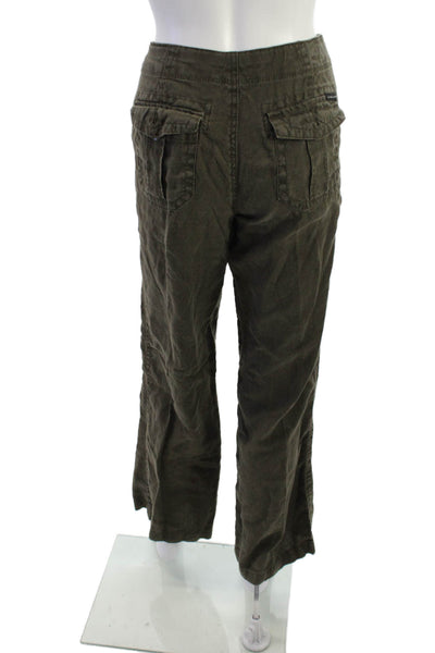 Sanctuary Womens Cargo Drawstring Linen Pants Brown Size 29