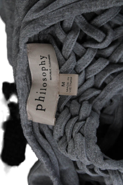 Philosophy By Republic Womens Gray Sleeveless Tank Rayon Spandex Size M
