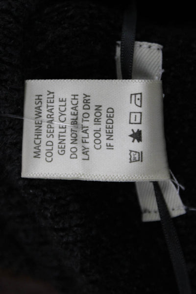 Max Studio Women Overcoat Black Collared Long Sleeve Acrylic Blend Size M