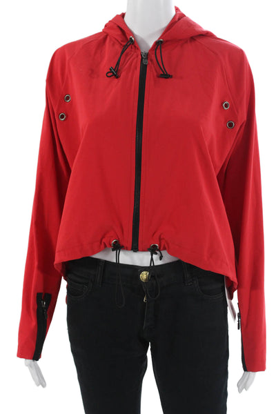 925 Fit Womens 90s Windbreaker Jacket Red Drawstring Size S