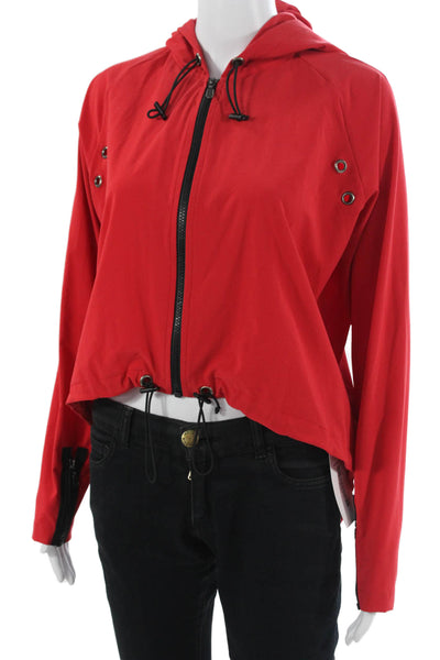 925 Fit Womens 90s Windbreaker Jacket Red Drawstring Size S
