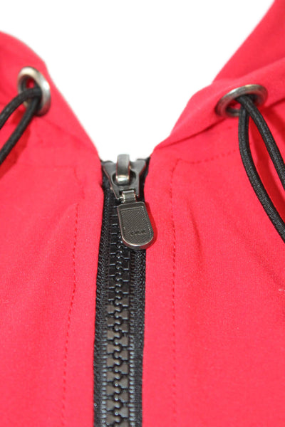 925 Fit Womens 90s Windbreaker Jacket Red Drawstring Size S