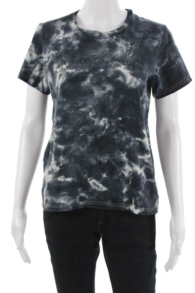Running Bare Women Black Basic Tee Cotton Crew Short Sleeve Grunge Size 10
