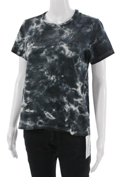 Running Bare Women Black Basic Tee Cotton Crew Short Sleeve Grunge Size 10