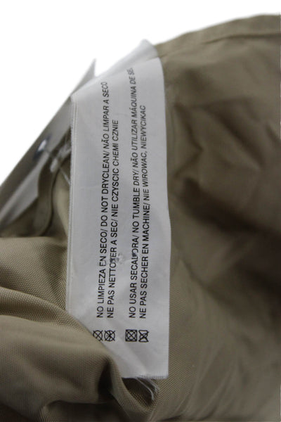 Zara Mens Windbreaker Beige Nylon High Neck Zip Long Sleeve Size L