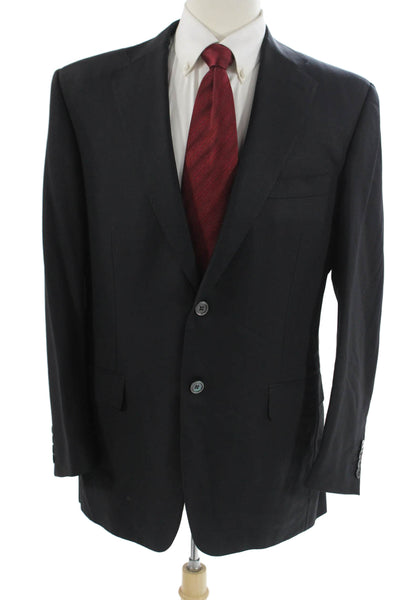 Canali Mens 2-Piece Suit Jacket Black Cupro Size 54