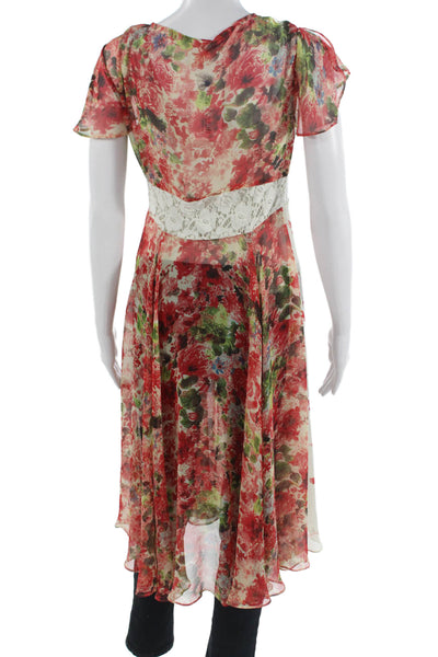 Intimately Free People Womens Sundress Beige Floral V-Neck Short Sleeve Size XS