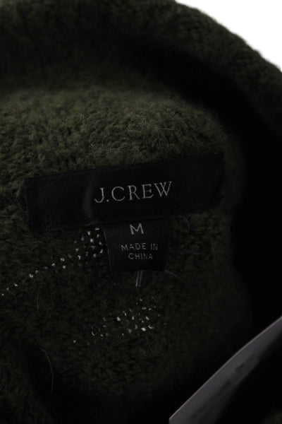 J Crew Unisex Army Green Mock Neck Pullover Sweater Long Sleeve Size M