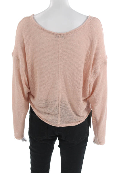 Out From Under Unisex Bohemian V-Neck Long Sleeve Pullover Sweater Pink Size S