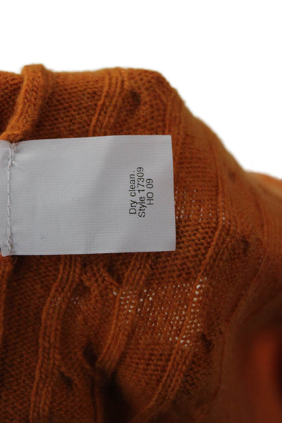 J Crew Unisex Orange V-Neck Cashmere Blend Pullover Sweater Long Sleeve Size XS