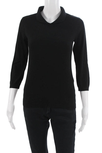 Kate Spade New York Unisex Black Mock Neck Pullover Sweater 3/4 Sleeve Size XS