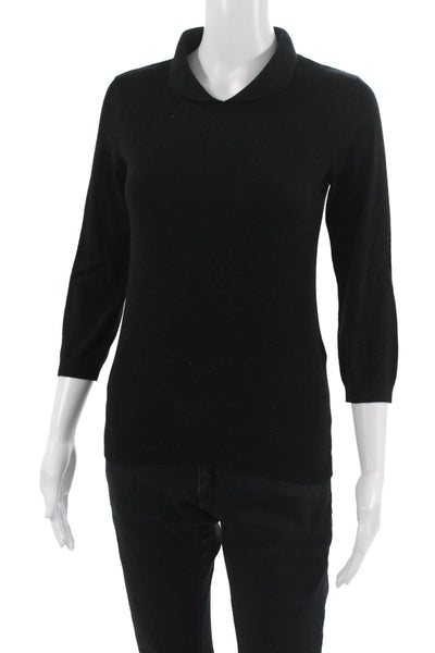 Kate Spade New York Unisex Black Mock Neck Pullover Sweater 3/4 Sleeve Size XS