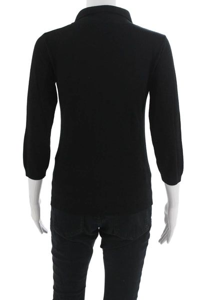 Kate Spade New York Unisex Black Mock Neck Pullover Sweater 3/4 Sleeve Size XS