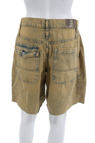 We The Free Unisex Bermuda Shorts Brown 100% Cotton Grunge Size 28