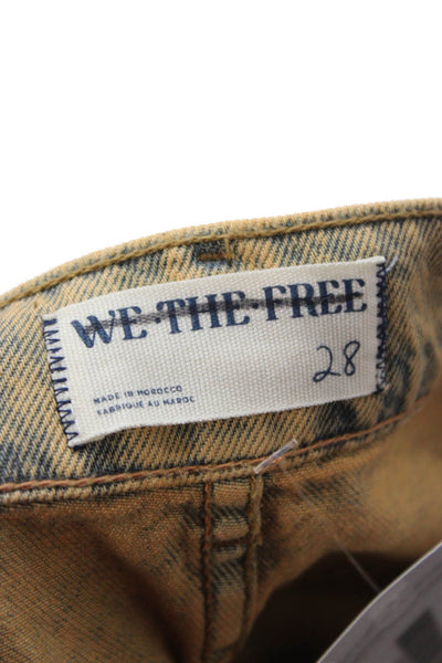 We The Free Unisex Bermuda Shorts Brown 100% Cotton Grunge Size 28